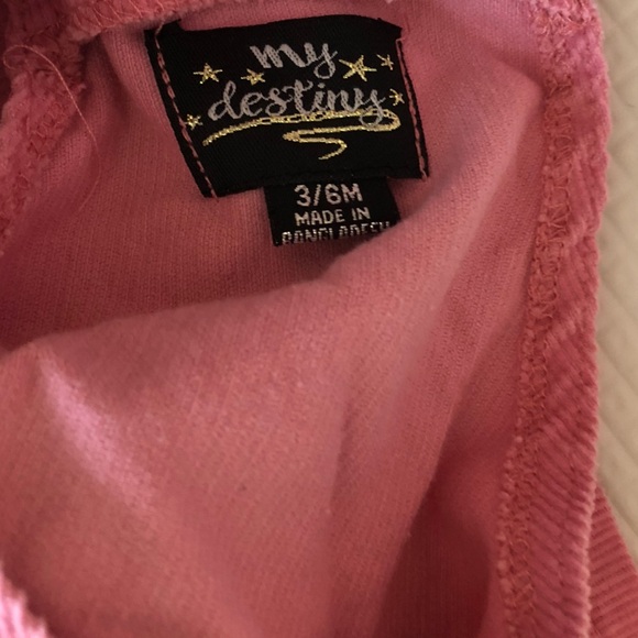 My Destiny|baby girl mauve pink corduroy jumper dress w overall straps,cat print - Picture 5 of 5